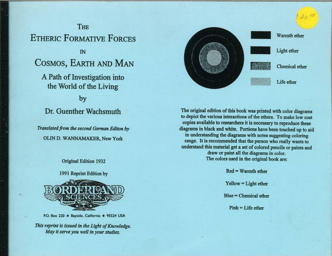The Etheric Formative Forces in Cosmos, Earth and Man by Guenther Wachsmuth - The Josephine Porter Institute